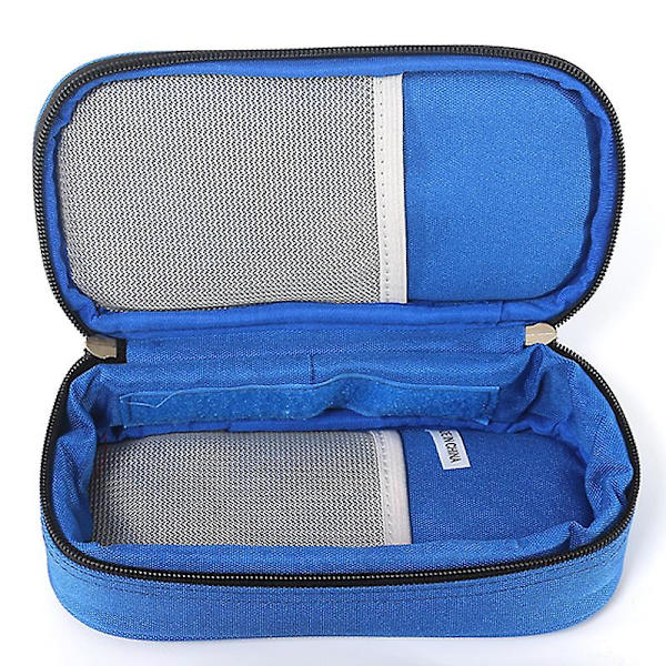 Insulin Kjølebag Diabetiker Bag Termisk Bag - Medisinsk Diabetisk Isolerte Bærbare Kjølebag Med 2 Isposer  [dB} Blue