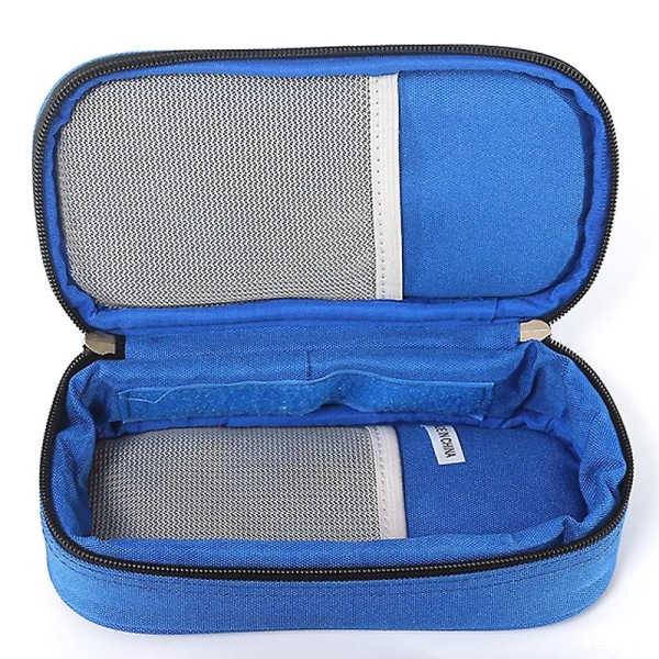 Insulinkylväska Diabetesväska Thermal Bag - Medicinering Diabetikerisolerad bärbar kylväska med 2 isförpackningar [dB} Blue
