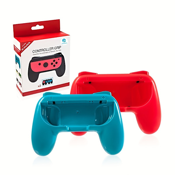 OUBANG 2 stk. grep kompatibel med N-Switch Joypad, slitesterk håndtaksett kompatibel med Switch Joypad-kontrollere{db} [Bule + Red]*2+[Black + Black]*2