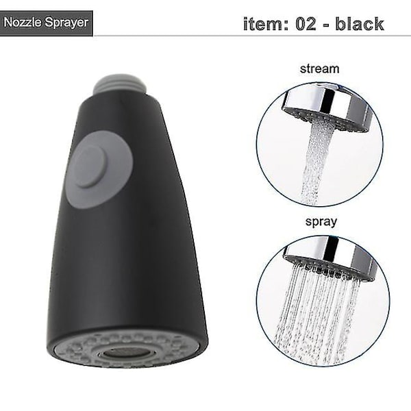Køkkenhane Sprayer Dyse Træk Ud Bruser Spray Hoved G1/2 Hane Tilbehør  [dB} 02 black