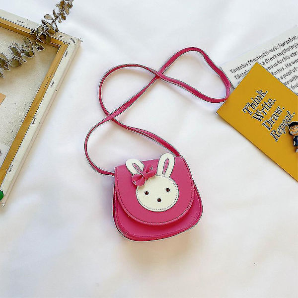 Pige skuldertaske, børn søde hare crossbody taske håndtaske mini prinsesse messenger tasker pung med justerbar rem til børn piger-JIE DB Rose red