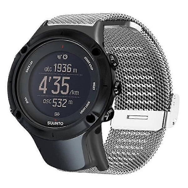 För Suunto Ambit3 Peak/Ambit2 Klockarmband Milanesisk Rostfritt Stål Mesh Armband [Db] Silver Suunto Ambit 3