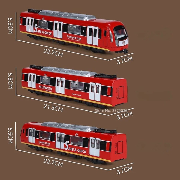 1/86 Fjärrstyrd legering tunnelbana metall diecast simulering transportmodell med ljud och ljus leksak för pojke födelsedagspresent [DB] Two Subways Blue