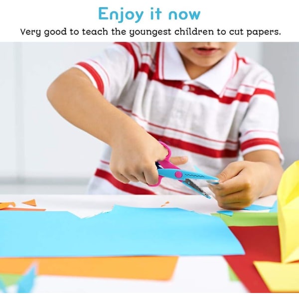 Papirkantsakse, 6 farverige kanter, kreative håndværkssaksesæt til lærere, studerende, gør-det-selv-billeder, dekorativt scrapbog, album, design til børn
