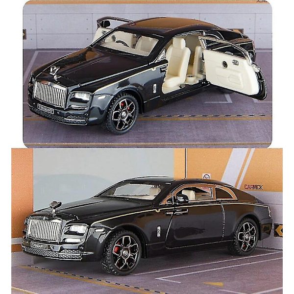 1/32 Rolls Royce Phantom Diecast-leluauto pienoismalli luksus super vetää taakse ääni ja valo ovet avattavat keräilylahja lapselle Db Rolls-Royce Wraith7