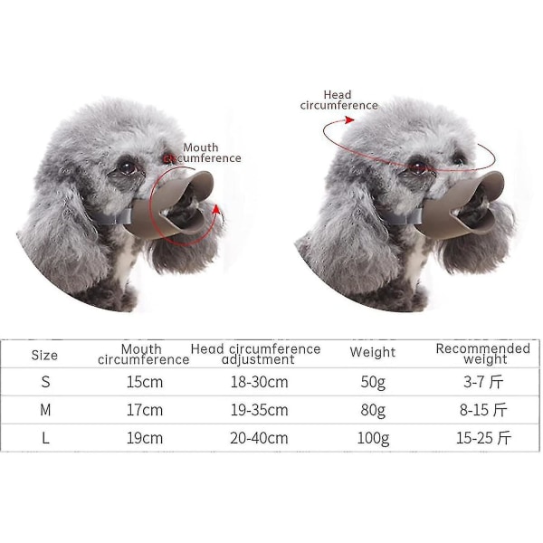 Anti-bite hundmunstycke, söt silikon anka munform hundmunskydd med justerbara remmar