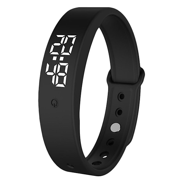 Fiauli V9 Kroppstemperaturmätare Termometer Vibrationsalarm Armband Smart Armband db Black