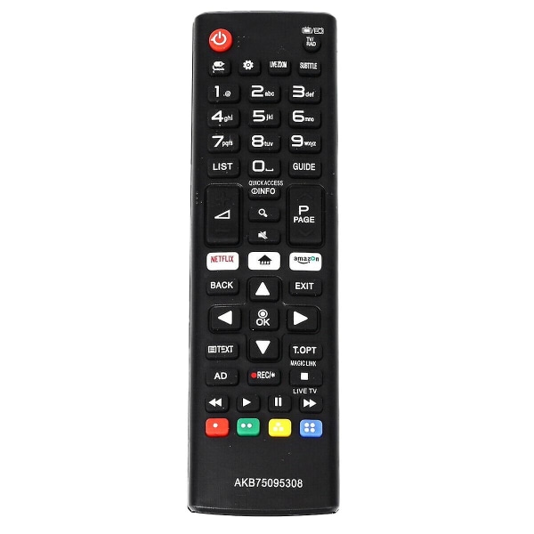 Akb75095308 Smart-TV-fjernkontroll engelsk erstatning for Lg Hd Smart-TV ny [DB] black