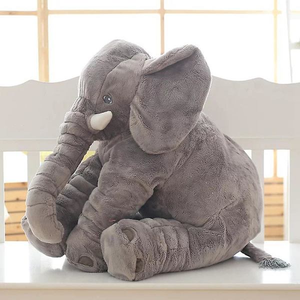 Barn Elefant Plysj Myk Leke Fylt Dyr Leke Pude Gave [DB] Gray
