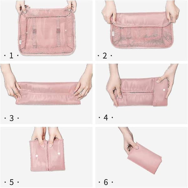 Packningskuber för resväska 8 st/set Resepackningskuber Resväskor Packningsorganisatörer DB Pink