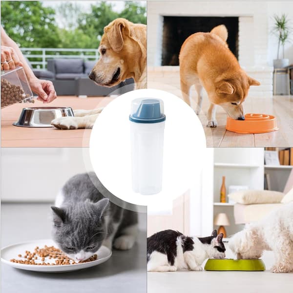 Hundemadskål – Stor gennemsigtig dispenser (1500 ml) – Foderbeholder (DB)
