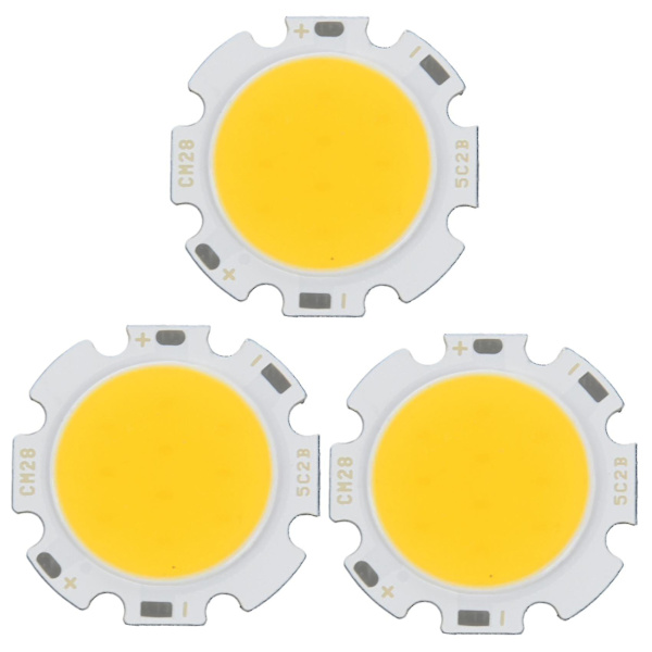 Db 3x 5w Chip Light Round Cob Super Bright Led Light Led Lamp Bulbs Warm White Dc15-17v