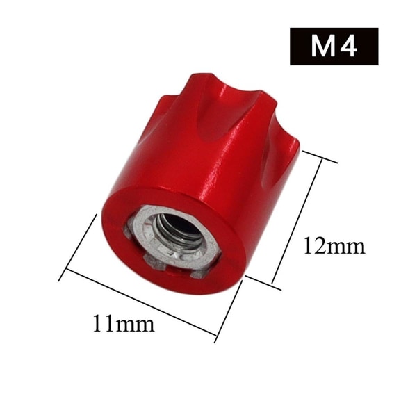 1/10 modellbil aluminiumslegering mutter klatre hjulnav mutter for Scx10 90046 -4, rød