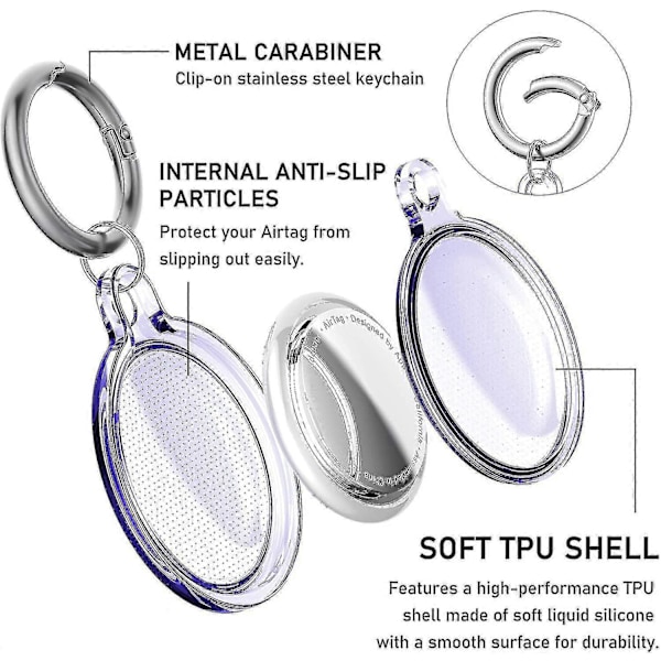 Vattentätt Airtag-fodral, 4-pack Apple Airtag Nyckelring, Airtag-skal (4 färger) db