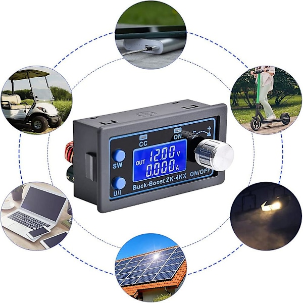 DC-DC Boost-konverter Variabel Spenningsregulator CC CV 0,5-30V 4A 5V 6V 12V 24V Regulert Laborator [DB] Black