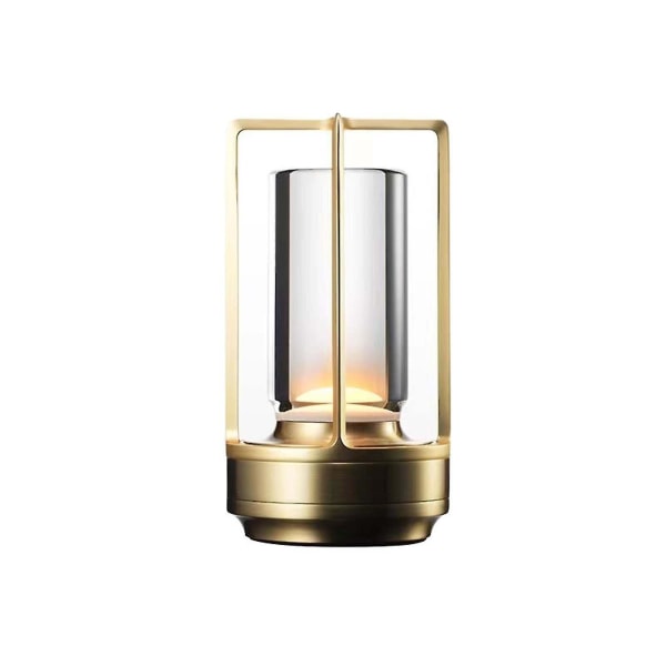 Krystall lys, tre farger oppladbar LED-lys, egnet for restauranter/soverom/barer/kafeer/campinglys-yujia [DB] Golden
