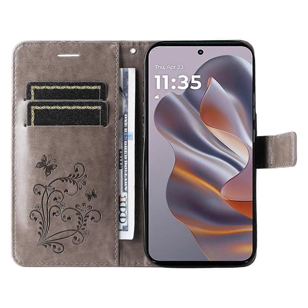 Læderetui til Motorola Edge 50 Neo [DB] Grey
