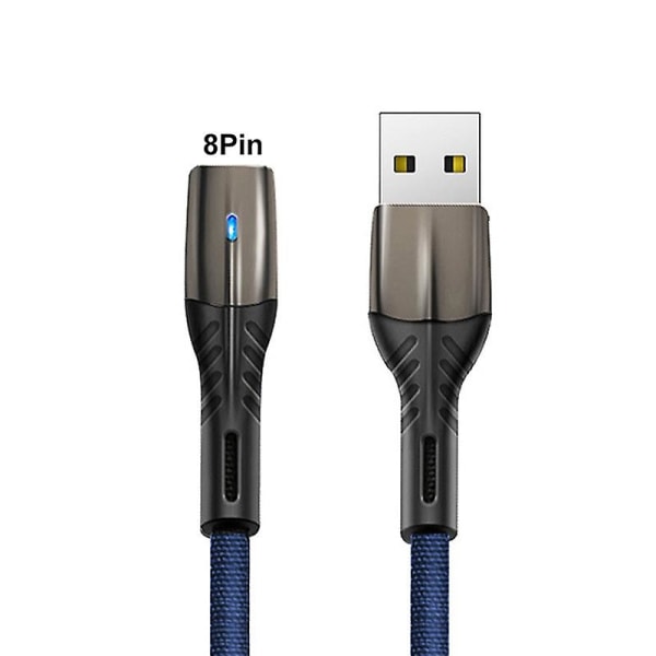1m Micro USB Type-c 5a Snabbladdningskabel för dataöverföringskabel kompatibel Iphone Android Jikaix Blue 8pin
