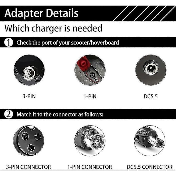 Lader for Xiaomi M365, 42v 2a Elektrisk Scooter Lader, Rask Batterilader{ DB}
