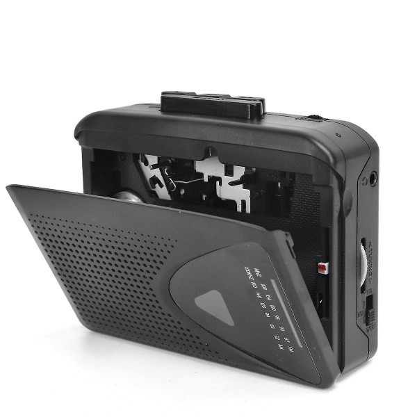 Bærbar kassettbåndspiller Walkman innebygd høyttaler Am/fm-radio med 3,5 mm Eeadphone-kontakt Stereobåndmusikkspiller
