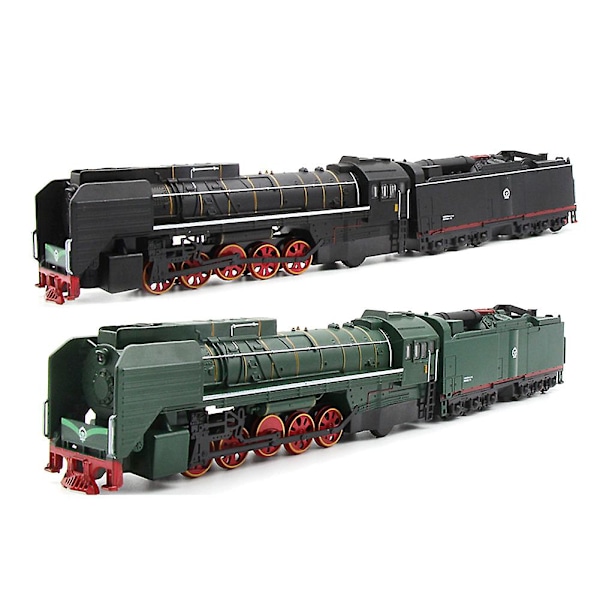 Haloppe 2 stk. 1/87 Retro Damptog Lokomotiv Vogn Træk Tilbage Musik LED Børn Legetøj Db Green