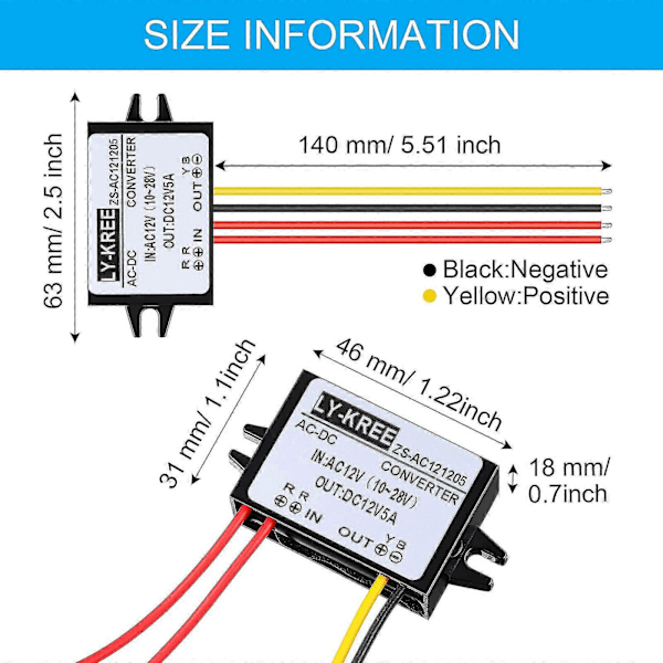 AC-DC Strømkonverter AC 12V (10-28V) til DC 12V Step Down Konvertermodul Spenningsregulator AC DB
