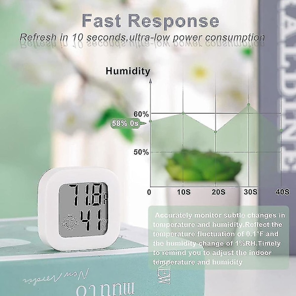 6 stk Fuktighetsmåler Fuktighetssensor Innendørs Termometer Høy Nøyaktighet Temperatur Og Fuktighet {DB}