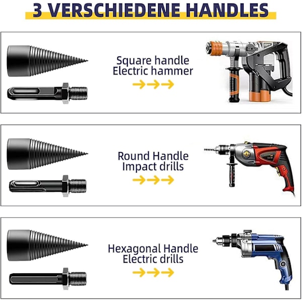32mm Vedkløyver med 3 Borehåndtak, Vedkløyver, Kjeglekløyver, Vedkløyver db