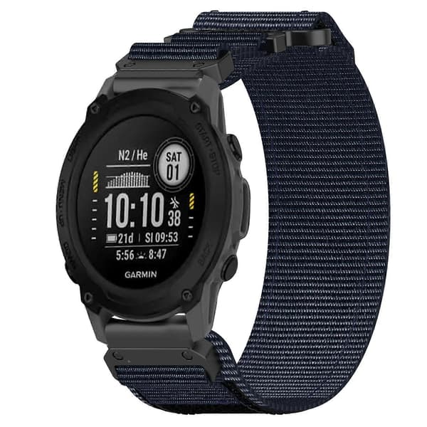 22mm Nylon Urrem Til Garmin Descent G1 [DB] Blue