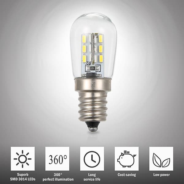 AC220V LED Mini Kylskåpslampa E12 Lampfot Hållare SMD3014 [DB] White