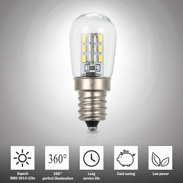 AC220V LED-minijääkaapin valolamppu E12-kantapidike SMD3014 [DB] White