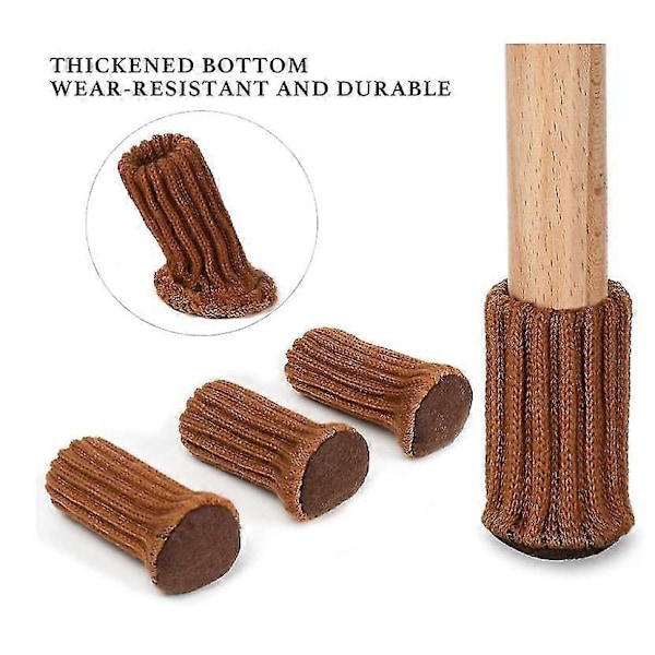 16 st Stolsbensskydd Stickade Möbelstrumpor [DB] Brown