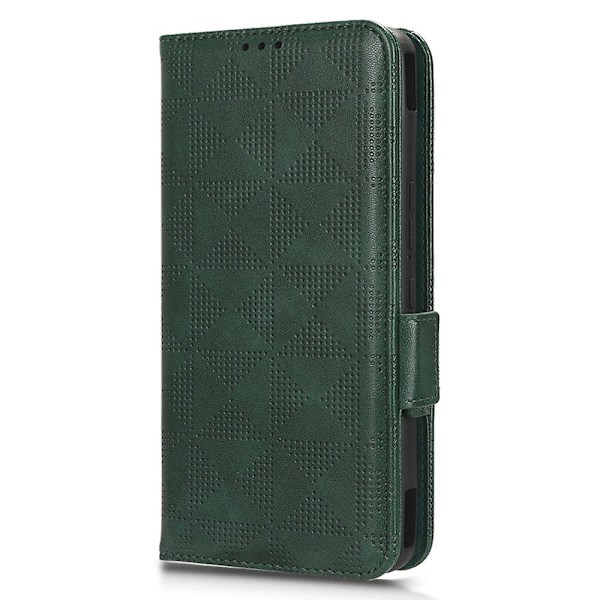 Til Asus ROG Phone 7 5G Mobiltelefon Wallet Case PU Læder Præget Trekant Stand Cover [DB] Green