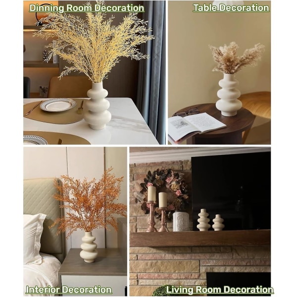 Keramisk vase, Off White Rund vase, Moderne tørrede blomster vase, pampas blomster vase, Boho boligindretning til midtpunkt bryllup middagsbord festlokale