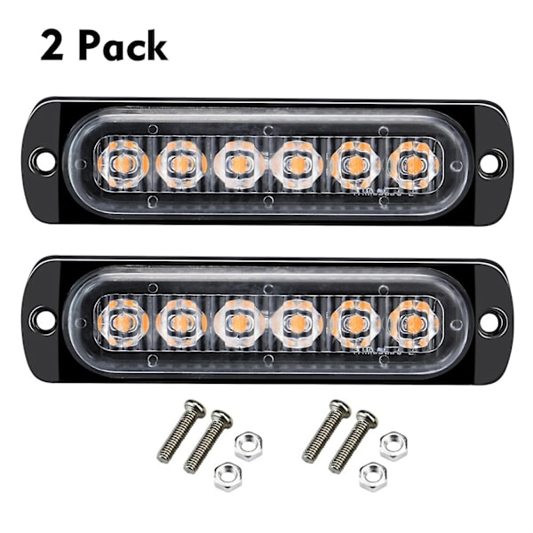 2 stk. 12-24V LED Blinkende Advarselslys Advarsel Nødlys Blinkende Lys Forsigtighed Lysskinne til Bil Tr db White Light