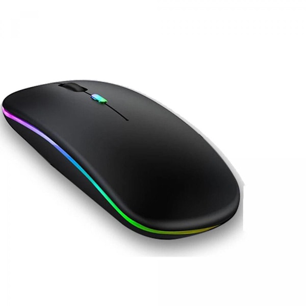 RGB Bluetooth Mus Oppladbar Trådløs Mus for Apple iPad Laptoper Stille Elektrostatisk LED Bakgrunnsbelysning Ergonomisk Mus [Db]