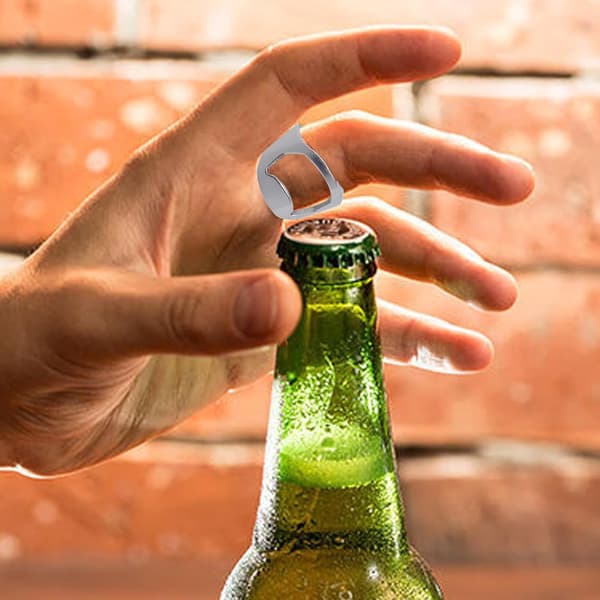 Ölflasköppnarring - Ölflasköppnarfingerring | Barkit, Kan Rostfritt Stål Köksredskap, Öppnare[DB] Silver