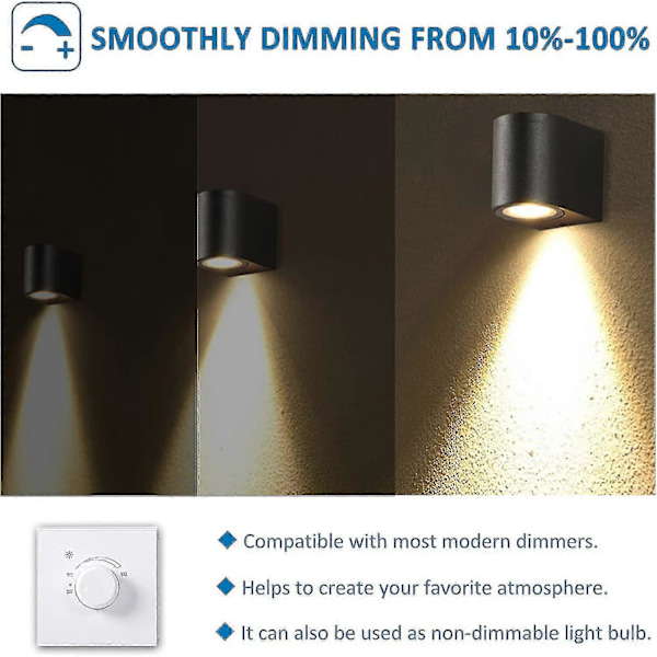 Halogenlampa GU5.3 50W 12V, 800lm Varmvit 2700K Dimbar, Halogen Spotlightlampa MR16, 6-pack {DB}