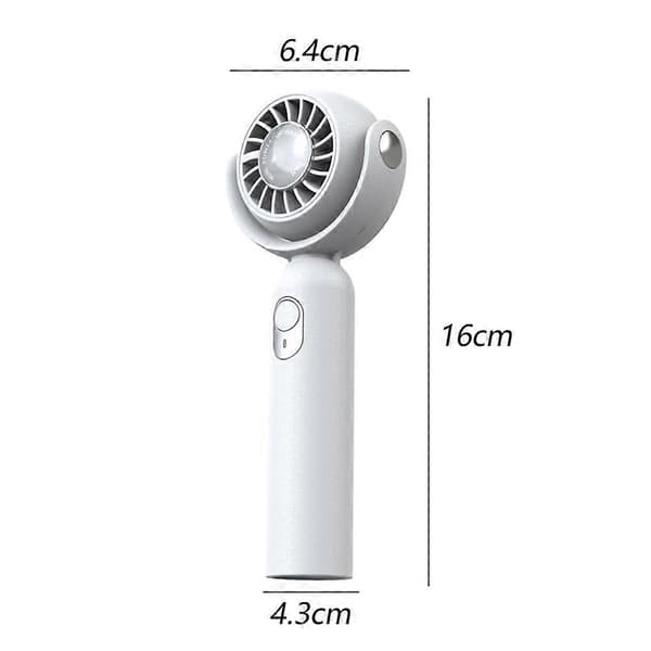 Bærbar håndholdt ventilator, halsventilator, mini bordventilator, multifunktionel ventilator [DB] White