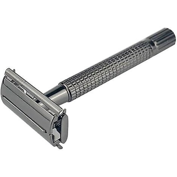 Svart gammel stil roterende hoder barberhøvel svart utvidet langt håndtak metall sommerfugl barberhøvel 9N5 [DB]