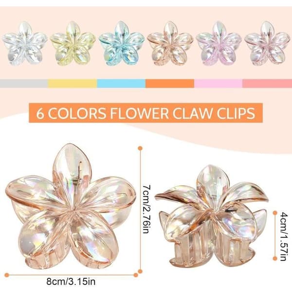 Hårklemmer - Uspecificeret - Blomst - 6 farver - Skridsikker - Hårpynt[DB] multicolor