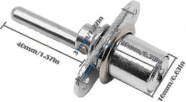 2-delt sølv skuffelås med nøgle - 16 mm diameter, 61 mm længde til møbler, skabe og montrer [DB]