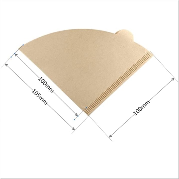 100 Coffee Filters Disposable Unbleached Cone Filters