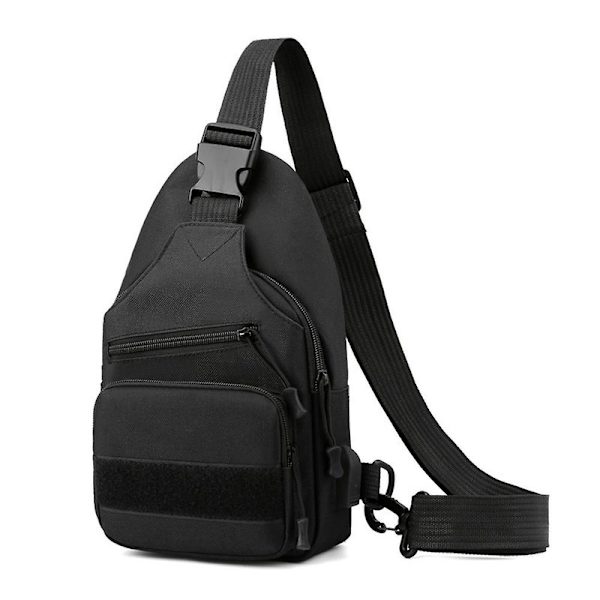 Mote Menns Camo Tactical Justerbar Rem Stropp Skulder Bag Cross-Body Bag Messenger Bag Sport Bryst Bag DB Black