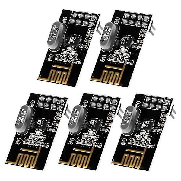 5kpl Nrf24l01+ langaton moduuli 2.4g päivitysmoduuli, yhteensopiva langattoman tiedonsiirtomoduulin kanssa, yhteensopiva Diy Experi [DB] as shown