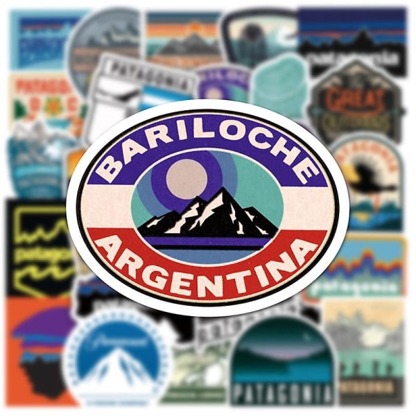 50 stk/pakning Patagonia-klistremerker Graffiti bærbar bagasje Håndcamping Landskapsklistremerker [DB] Multi-color 1 Pack