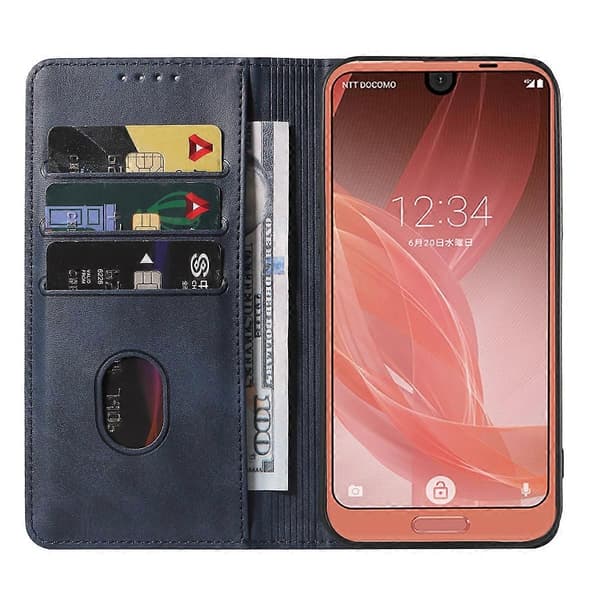Magnetisk læder telefoncover til Sharp Aquos R2 [DB] Blue
