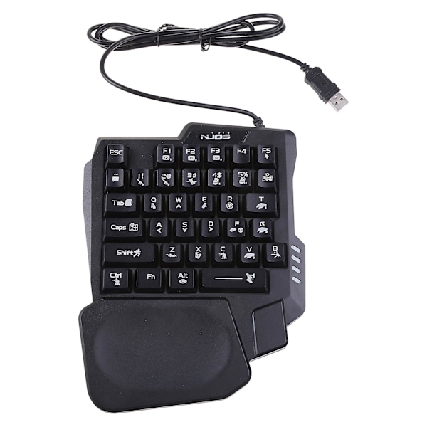USB Kablet Gaming Énhånds Tastatur RGB Baggrundsbelyst Lysende Tastatur [DB]