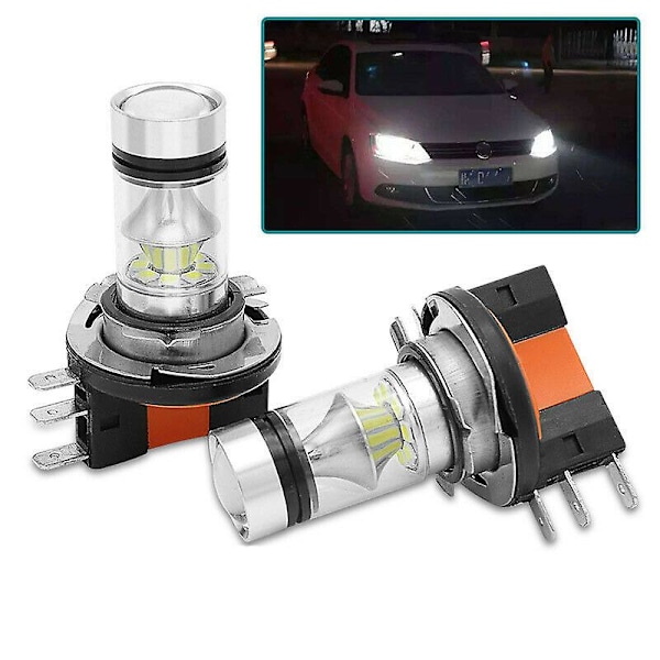 2x H15 20 LED Strålkastare Glödlampor 3000k 6000k 12000k SMD Chip Helljus DRL Ljus För Bil Nedåtriktad Belysning 100w Aotu Dimljus 12v 24v db 6000K Cold White H15