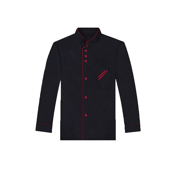 1 stk Unisex Single Breasted Langermet Chef Coat Arbeidsuniform kokkeklær Red L